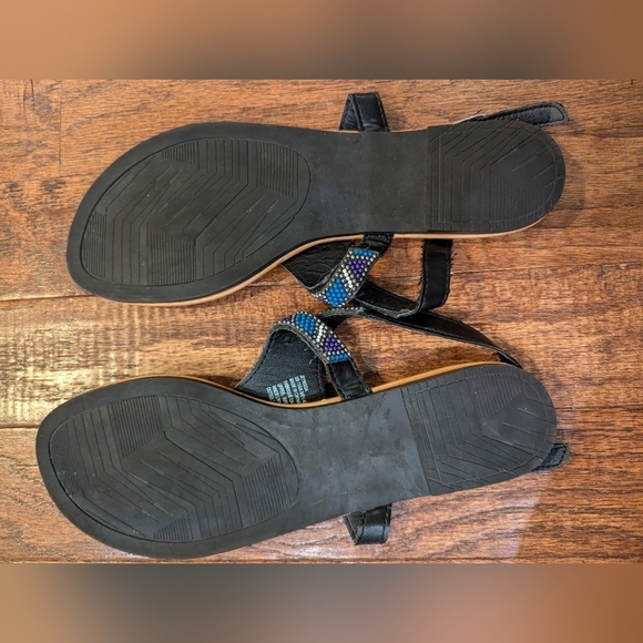 JUST Fab beaded sandals, blue, white& purple, woman's SZ11 New! - Picture 5 of 7